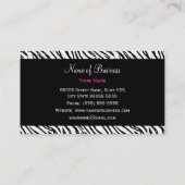 Trendy Zwart-wit Tiger Stripes Roze Naam Visitekaartje (Achterkant)