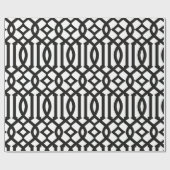 Trendy zwart-wit trellis patroon cadeaupapier (Vlak)