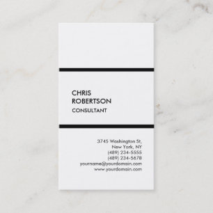 Trendy zwart wit verticaal modern visitekaartje