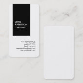 Trendy zwart wit verticaal uniek visitekaartje (Voorkant / Achterkant)