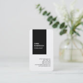 Trendy zwart wit verticaal uniek visitekaartje (Staand voorkant)