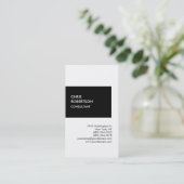 Trendy zwart wit verticaal uniek visitekaartje (Staand voorkant)