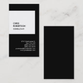 Trendy zwart wit verticaal uniek visitekaartje (Voorkant / Achterkant)