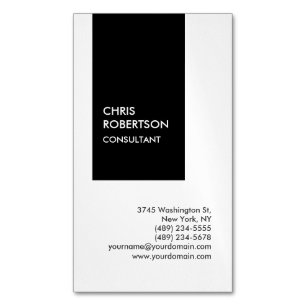 Trendy zwart wit verticaal uniek visitekaartje magnetisch visitekaartje