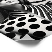 Trendy zwart-wit Vrouw Art Illustration Poster (Hoek)