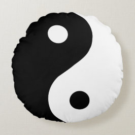 Trendy zwart-wit Ying Yang Pillow Rond Kussen