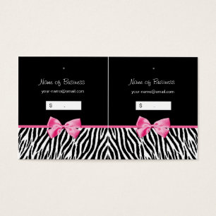 Trendy zwart-wit zebra print hang Label Visitekaartje