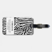 Trendy Zwart Wit Zebra Skin Pattern Custom Bagagelabel (Achterkant horizontaal)