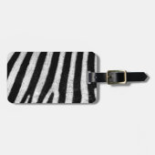 Trendy zwart-wit zebra strepen bagagelabel (Voorkant horizontaal)