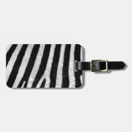 Trendy zwart wit zebra strepen bagagelabel