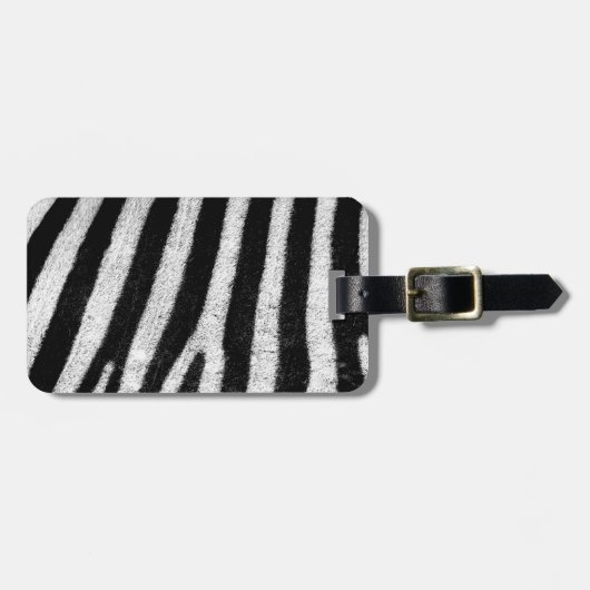 Trendy zwart wit zebra strepen bagagelabel (Voorkant horizontaal)