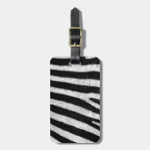Trendy zwart wit zebra strepen bagagelabel (Voorkant verticaal)