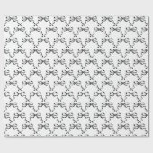 Trendy zwart-witte lintbogen cadeaupapier (Vlak)