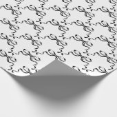 Trendy zwart-witte lintbogen cadeaupapier (Hoek)