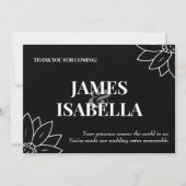 Trendy zwart-witte platte bedankkaart (Voorkant)