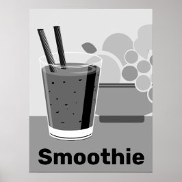 Trendy Zwart-Witte Smoothie Poster