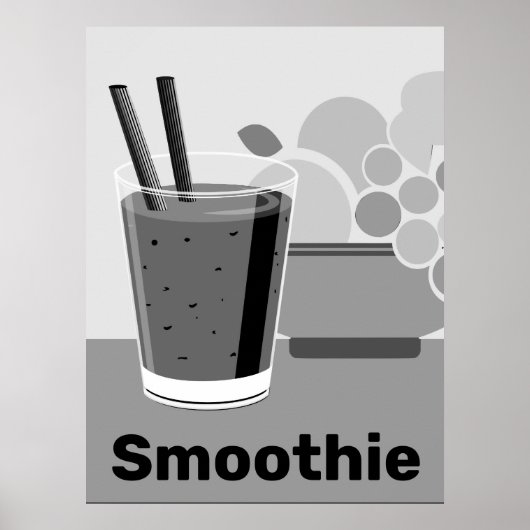 Trendy Zwart-Witte Smoothie Poster (Voorkant)