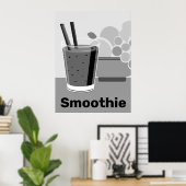 Trendy Zwart-Witte Smoothie Poster (Thuiskantoor)
