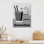 Trendy Zwart-Witte Smoothie Poster (Keuken)