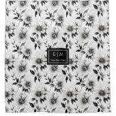 Trendy zwarte en witte douchegordijn voor haar (Voorkant)