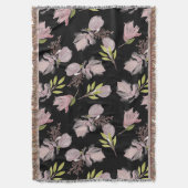 Trendy zwarte floranje prachtig patroon modern dec deken (Voorkant Verticaal)