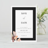 Trendy Zwarte Frame Foto Minimalistische Save The  Kaart (Staand voorkant)