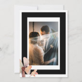 Trendy Zwarte Frame Foto Minimalistische Save The  Kaart (Achterkant)