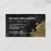 Trendy Zwarte Gouden Monogram Visitekaartje (Achterkant)