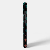 Trendy Zwarte Rode Turquoise Kruizen Leeuw van Jud Case-Mate iPhone Case (Achterkant / Links)