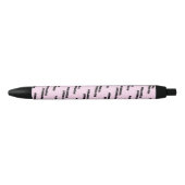 Trendy Zwarte Roze Monogram Script Naam Patroon  Zwarte Inkt Pen (Voorkant)
