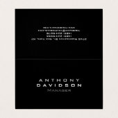 Trendy zwarte standaard aangepast visitekaartje (Buitenkant ongevouwen)