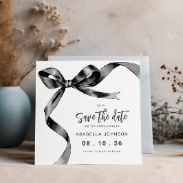 Trendy Zwarte Strik Afstuderen Save The Date