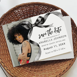 Trendy Zwarte Strik Foto Afstuderen Save The Date