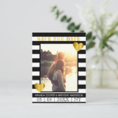 Trendy zwarte striped foto briefkaart (Staand voorkant)