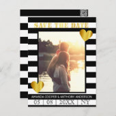 Trendy zwarte striped foto briefkaart (Voorkant / Achterkant)