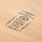 Trendy zwarte typografie volwassen verjaardag acryl uitnodigingen (Laagn)