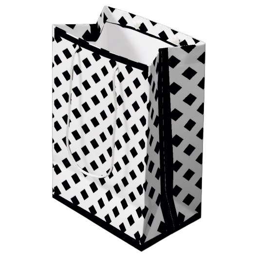 TRENDY ZWARTE VIERKANT  MEDIUM CADEAUZAKJE (Voorkant Gekanteld)