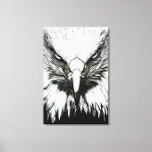 Trendy Zwarte & Witte Adelaar Canvas Afdruk (Voorkant)