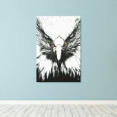 Trendy Zwarte & Witte Adelaar Canvas Afdruk (Insitu (Houten vloer))