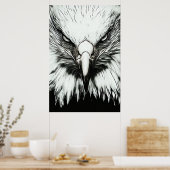 Trendy Zwarte & Witte Adelaar Poster (Keuken)