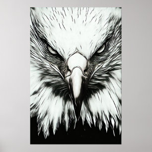 Trendy Zwarte & Witte Adelaar Poster