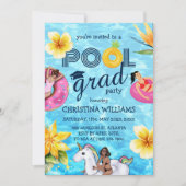Trendy Zwembad Afstudeerder Party High School Afst Kaart (Voorkant)