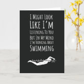 Trendy Zwemkaarten Zwemmer Zwemmen Modern Sport Kaart (Gele Bloem)