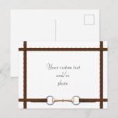 Trensbit en gevlochten teugels aangepaste paardenf briefkaart (Voorkant / Achterkant)