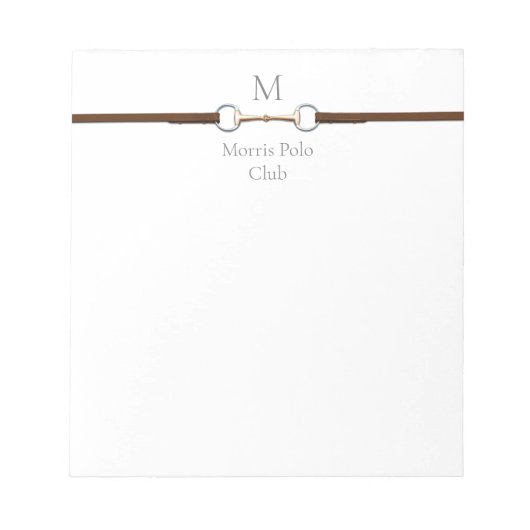 Trensbit met monogram Paardensport Notitieblok (Voorkant)