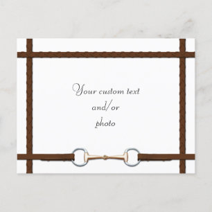 Trensbit & Vlechtteugels Aangepaste Paard Foto Briefkaart