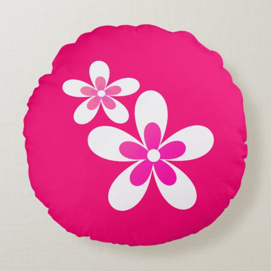 Trent Kleur roze, roos, Rond Kussen (Voorkant)