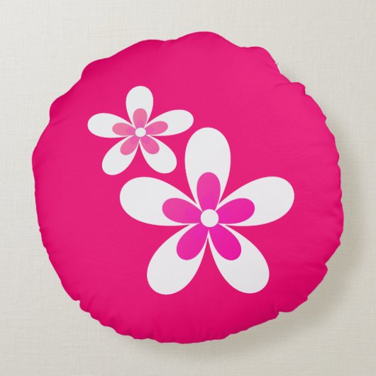 Trent Kleur roze, roos, Rond Kussen (Achterkant)
