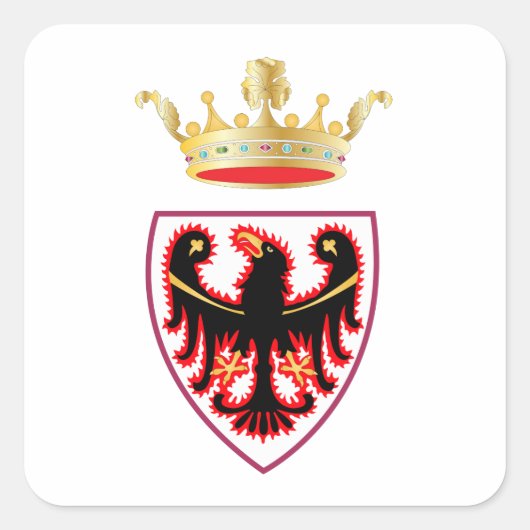 Trentino (Italië) Wapenstaafje Vierkante Sticker (Voorkant)