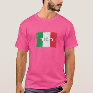 Trento Italië Stad met Italiaanse vlag T-shirt